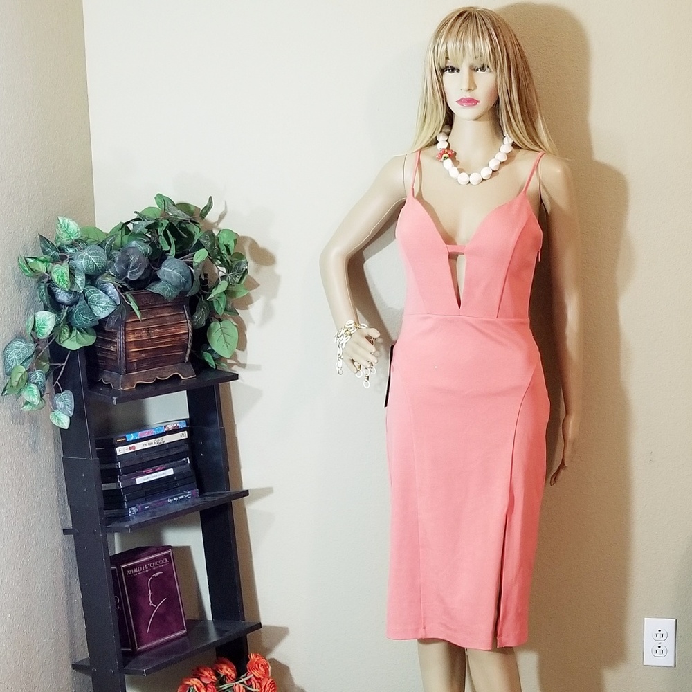 NWT BEBE - Midi Dress "Salmon" Color